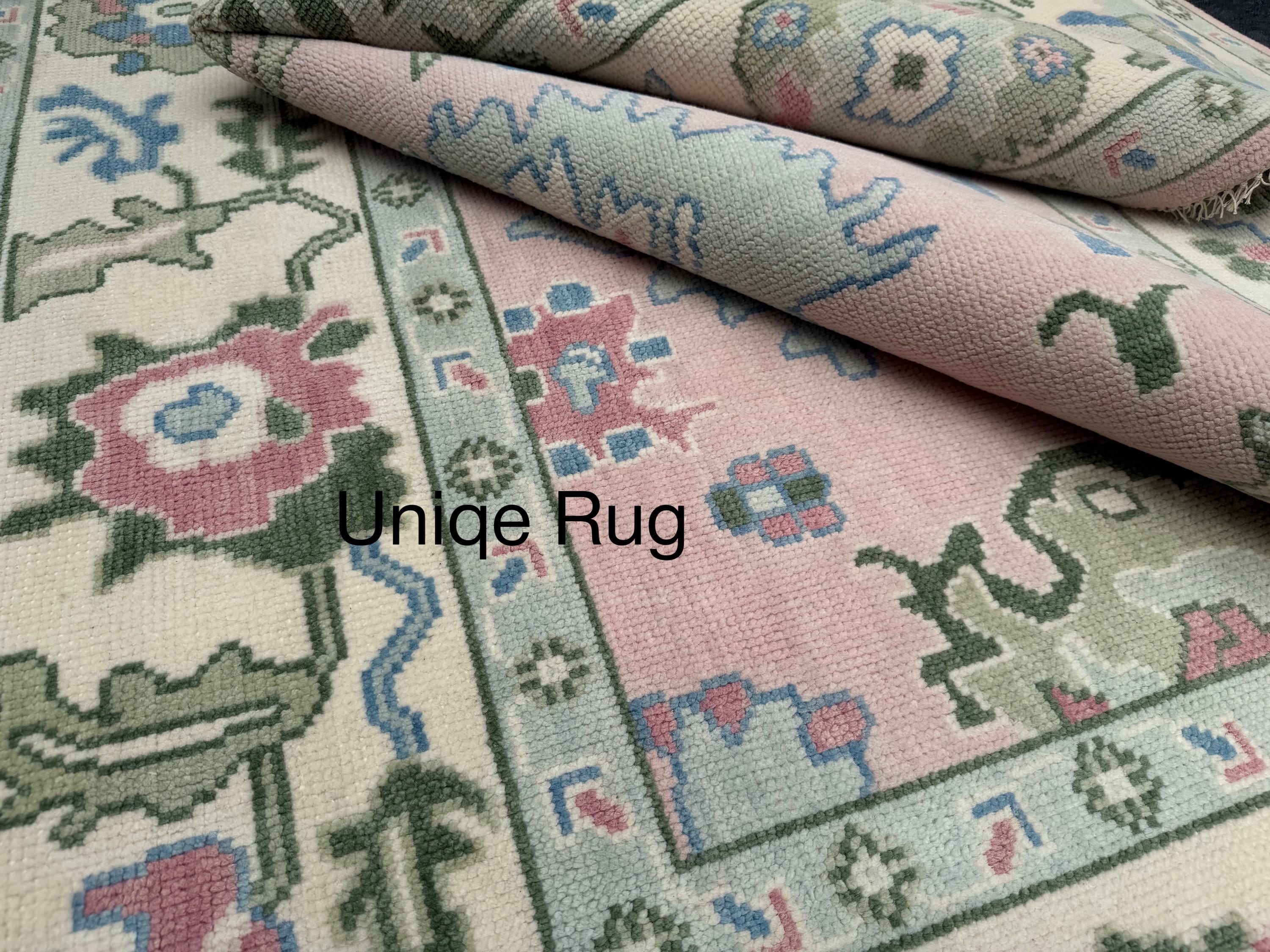 Oushak Rug, Hand Knotted Rug, Hand Knotted Wool Rug, 5X8 ,8x10, 9x12, 10x14Traditional Hand knotted Oushak Wool Rug, Vintage Oushak rug