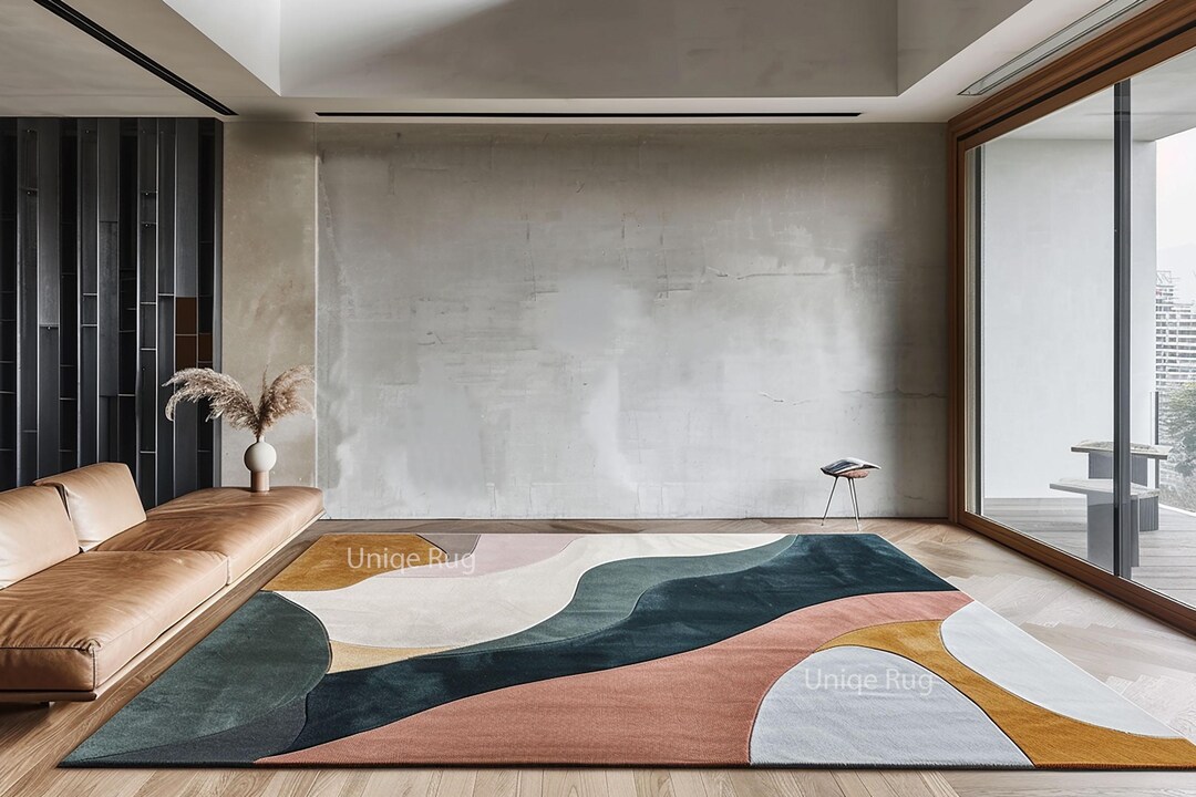 Modern Abstract Hand Tufted Wool Rug Contemporary Designer Area Rug for ...
