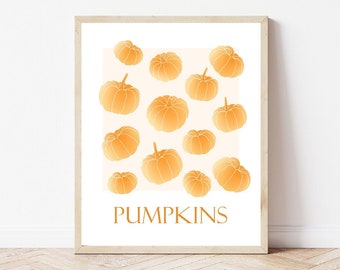 Halloween Pumpkin Printable Art Print, Halloween Digital Download, Autumn print, Kids Halloween Print, Fall print