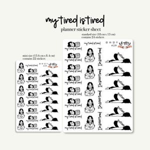 Emotionen – Müde – Mini-Icons-Aufkleber | Hobo Funktionale Aufkleber | Sticker-Paket für Bullet Journal | Stickerbogen | Tägliche Emotionen