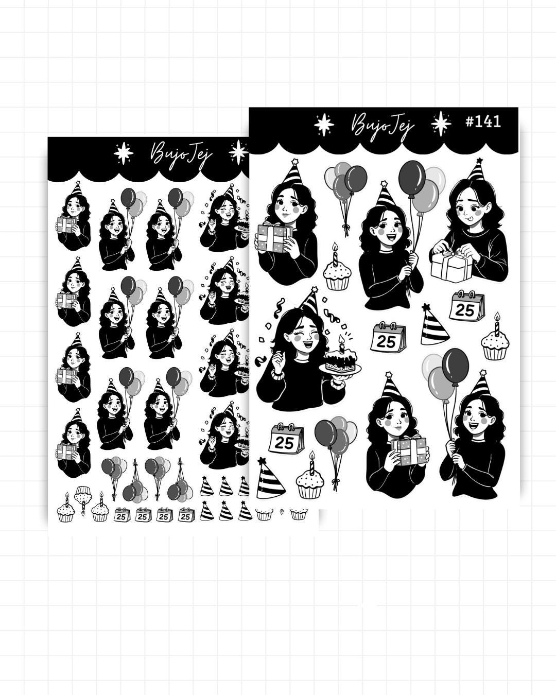 Birthday Planner Sticker Sheet | Celebration Character Stickers | Party ...