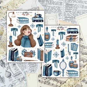 Gemütlicher Winter Stickerbogen |  Aufkleber für Bullet Journal | Aufkleber Etiketten für Bujo | Journaling-Aufkleberblatt | Ästhetische Bücheraufkleber