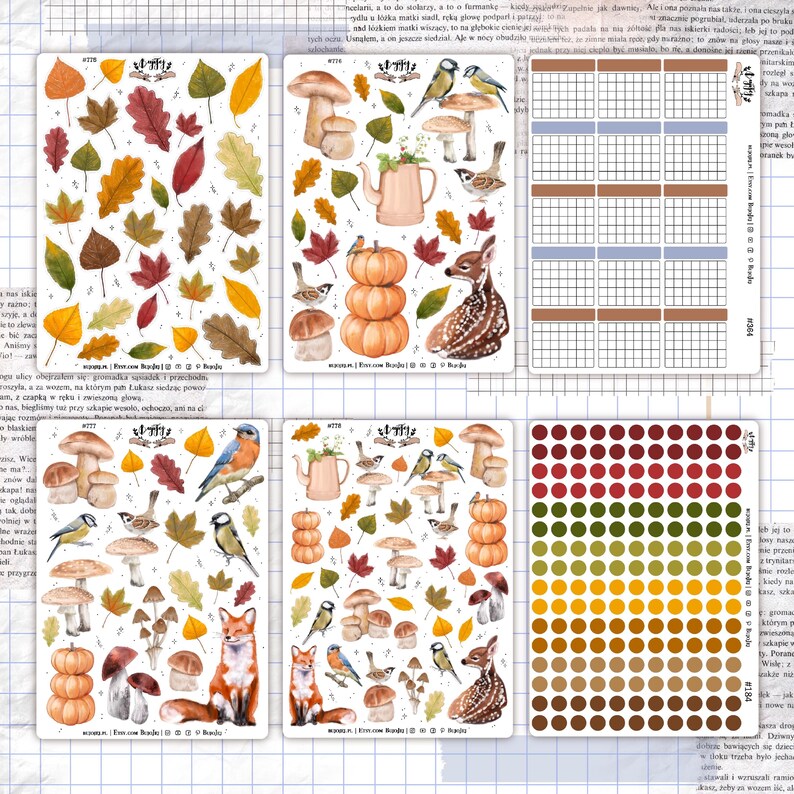 Autumn Forest Sticker Sheet | Sticker for Bullet Journal | Cute ...