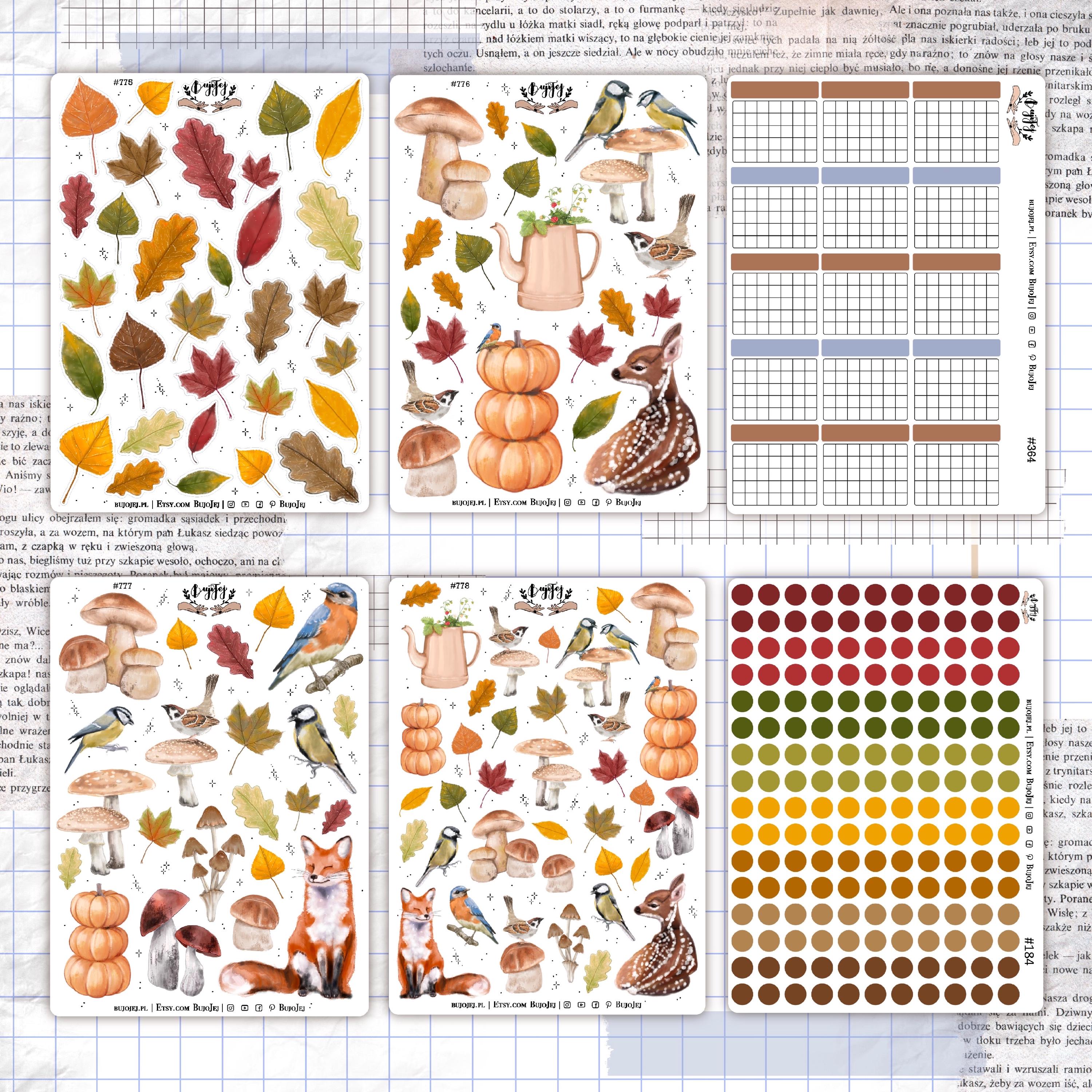 Autumn Forest Sticker Sheet | Sticker for Bullet Journal | Cute ...
