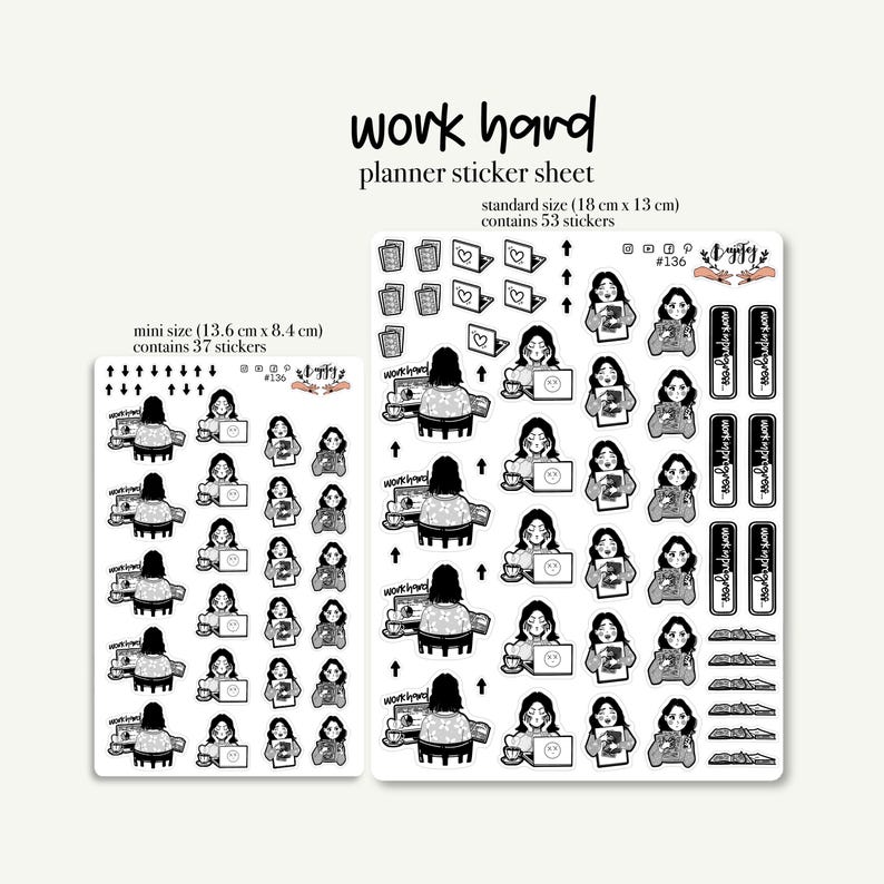 Emotions - Work - Mini Icons Stickers | Functional Stickers for Hobo ...