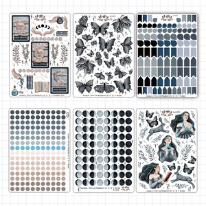 Foglio di adesivi al chiaro di luna | Foglio di adesivi per Bullet Journal | Etichette adesive per Bujo | Strega della Luna | Calendario lunare | Bujo estetico | Marx