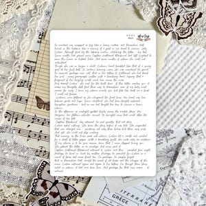Pegatina de papel de carta rasgado | Fondo de escritura vintage para diario y collage | Efímeras de la Academia Oscura