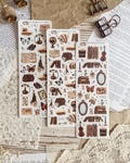 Dark Academia - Washi Sticker Sheet | Vintage Sticker | Super Thin Transparent Stickers for Bullet Journal | Academia Sticker on Washi Paper product logo