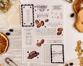 Coffee Journaling Sticker Sheet – Neutral Aesthetic Planner Stickers | Vintage Coffee Labels | Scrapbook Ephemera Style Stickers