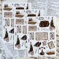 Vintage Sticker Sheet |  Stickers for Bullet Journal | Stickers Labels for Bujo | Dark Academia | Watercolors | Aesthetic Books Stickers