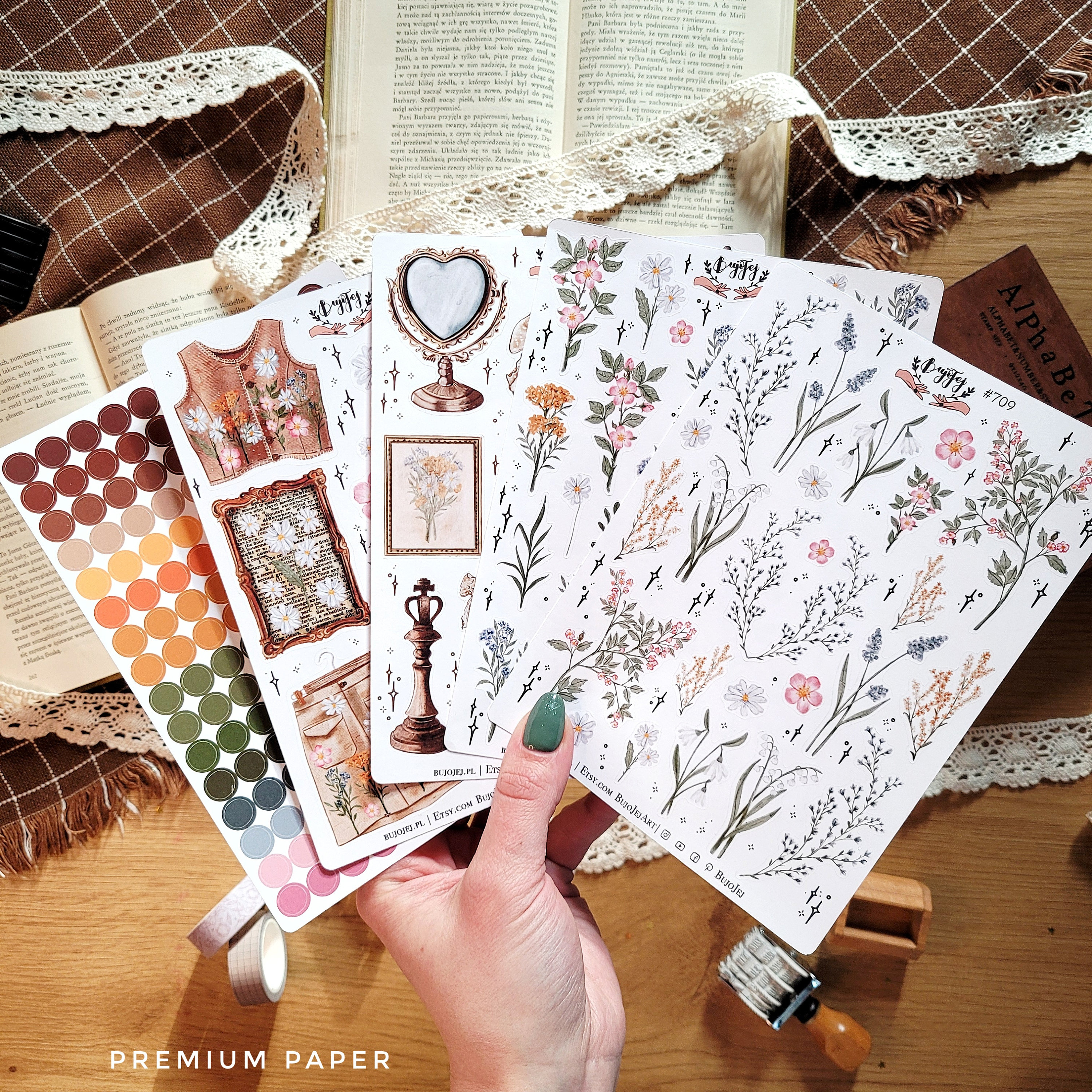 Flowers Sticker Sheet Set | 5 Sticker Sheet for Bullet Journal | Stickers  Labels for Bujo | Light Academia | Stickers Pack | Aesthetic Bujo - Etsy 日本