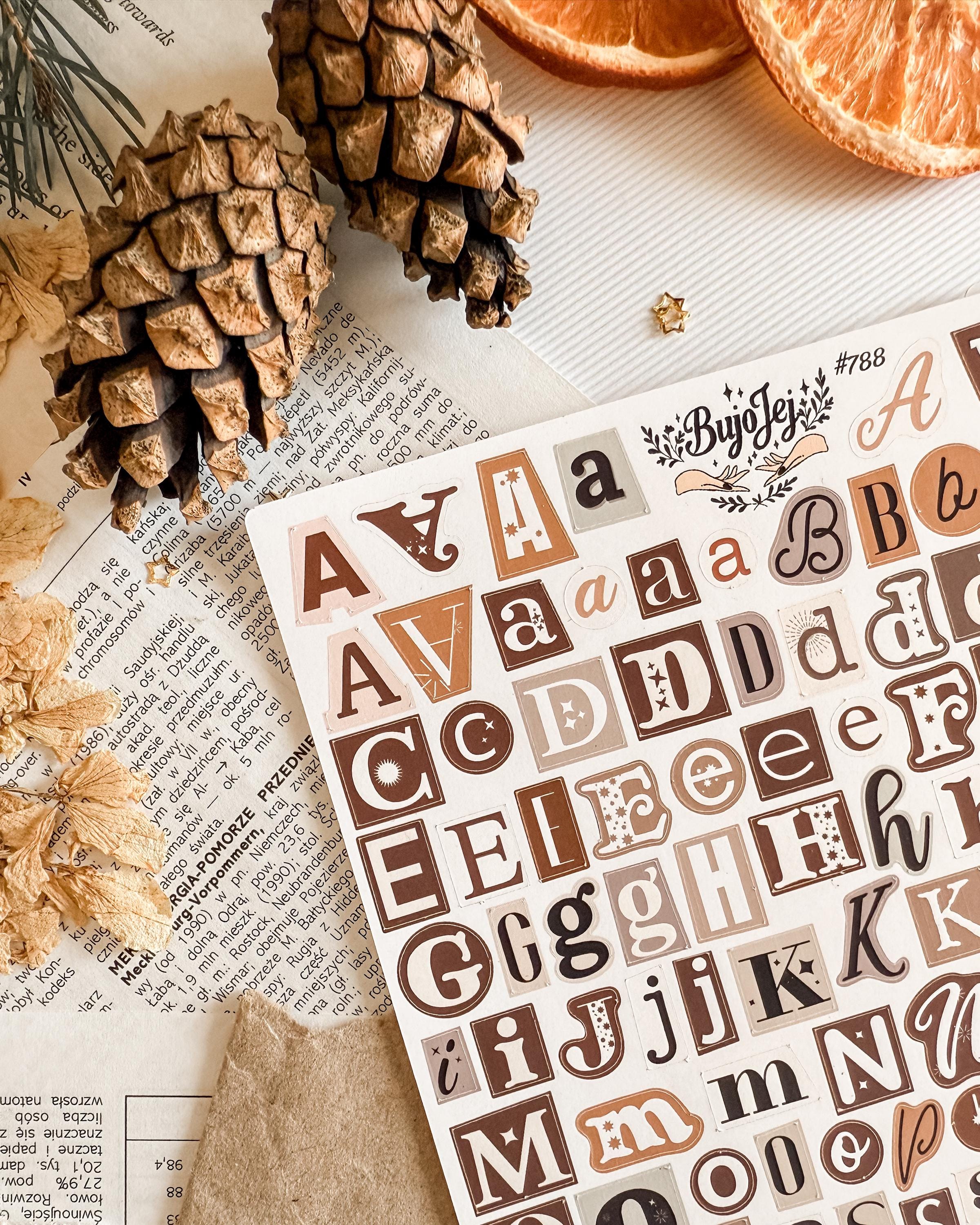 Vintage Alphabet Stickers | Cozy Cotton Collection | Neutral Letter ...