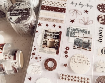 Cinta adhesiva de PET Cozy Winter: un collage suave y estacional para diarios, álbumes de recortes y páginas creativas de invierno | 50 mm x 5 m