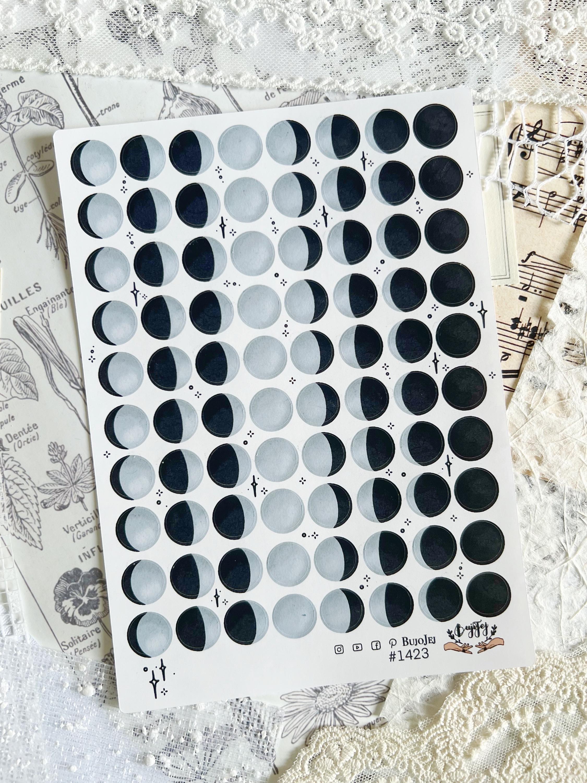 Moon Phases Stickers or Dot Labels for Journaling | Bujo Planner ...