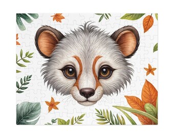 Little animal puzzle, available in 30 and 110 pieces, beautiful colorful, colorful background, detailed for children, metal box