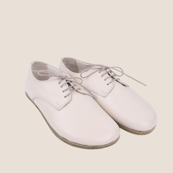 Handmade Cream Leather Oxford Shoes: Men's Barefoot Dress Shoes - Etsy Israel Handmade Cream Leather Oxford Shoes: Men's Barefoot Dress Shoes - Etsy Israel