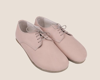 Handmade Barefoot Leather Oxford Shoes: Women's Zero Drop Natural Shoe
