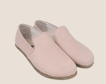 Handmade Barefoot Leather Slip-Ons: Zero Drop Women's Shoes