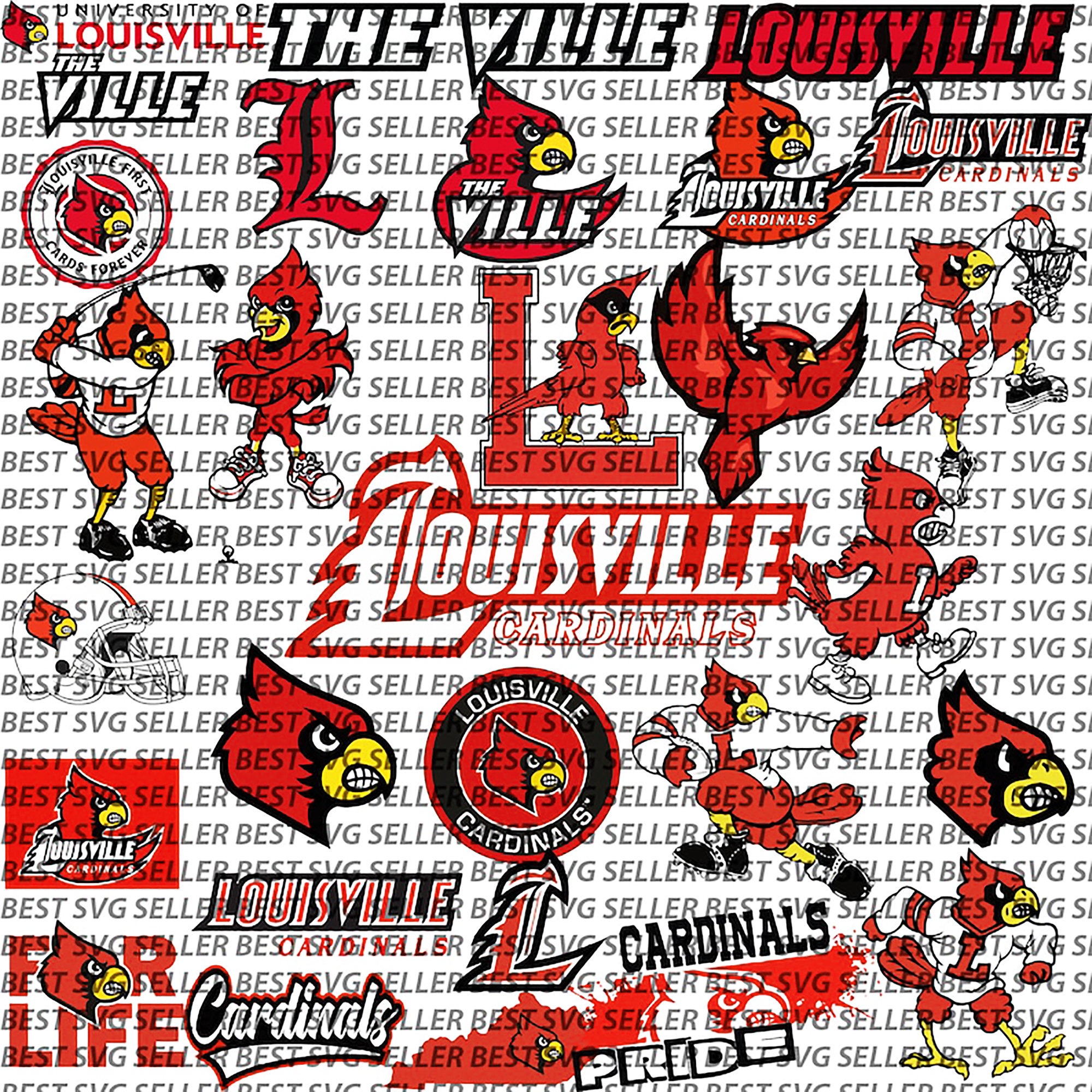 Louisville Cardinals 4inch NCAA Football Vinyl Decal Sticker