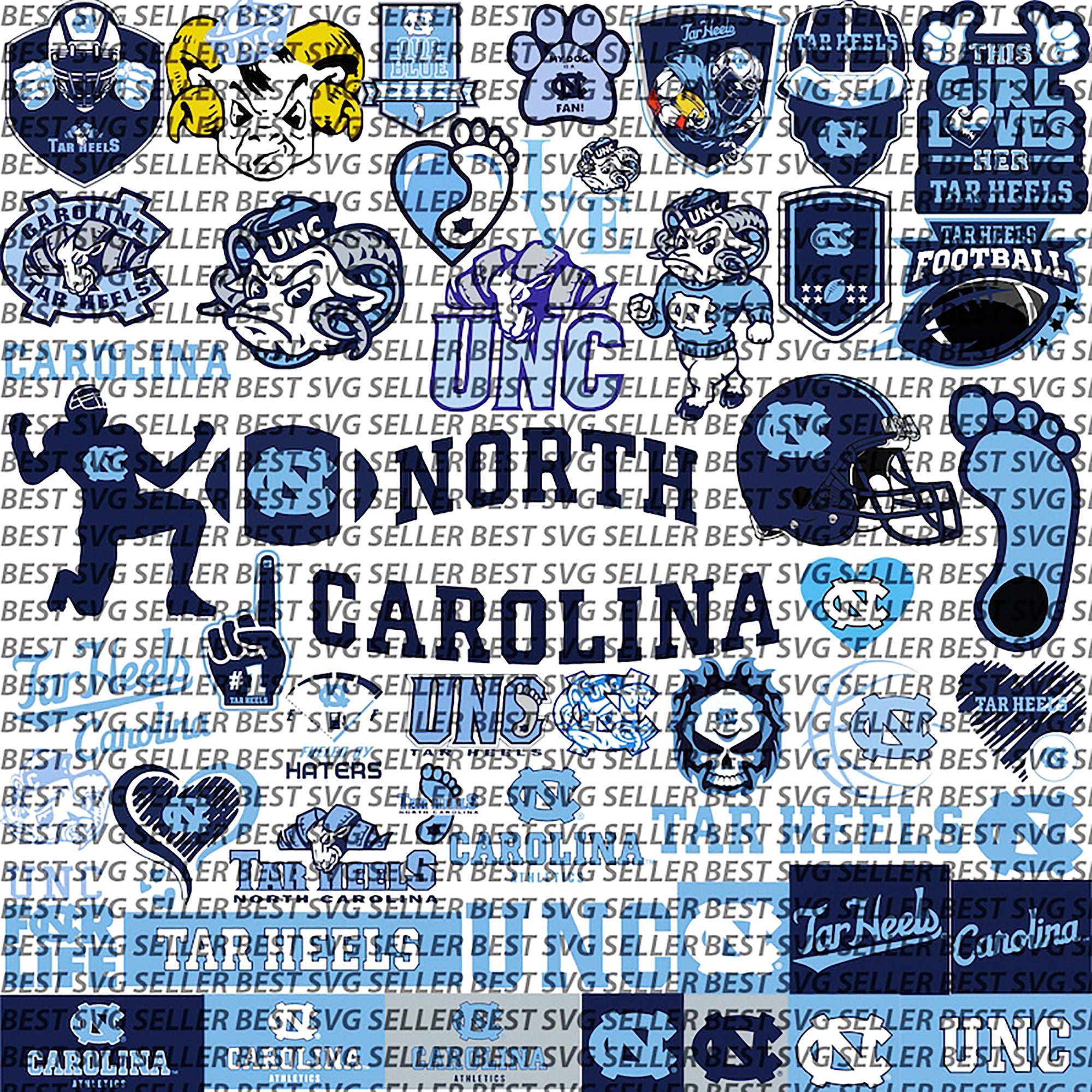 UNC University of North Carolina Tar Heels Logo Iron On Patch Nike NCAA Blue