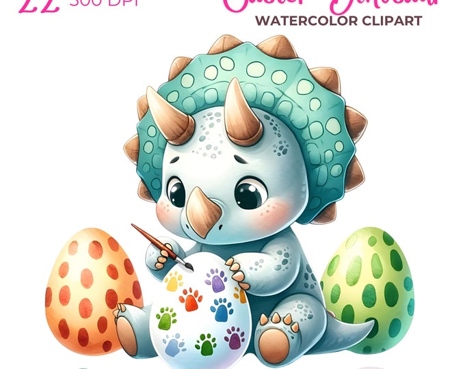 Easter T-rex Dinosaur Clipart With Bunny Ears & Basket - PNG for DTG ...