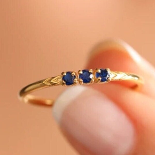 Small Sapphire Ring - Blue Sapphire Ring - Dainty Sapphire Ring - 18k Gold Sapphire Ring - Silver Sapphire Ring - September Birthstone Rings