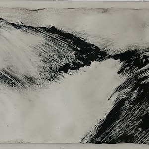 Monotype Print. Black and White Monotype Print. Original Monotype Print. Decorative Art. Unique Art