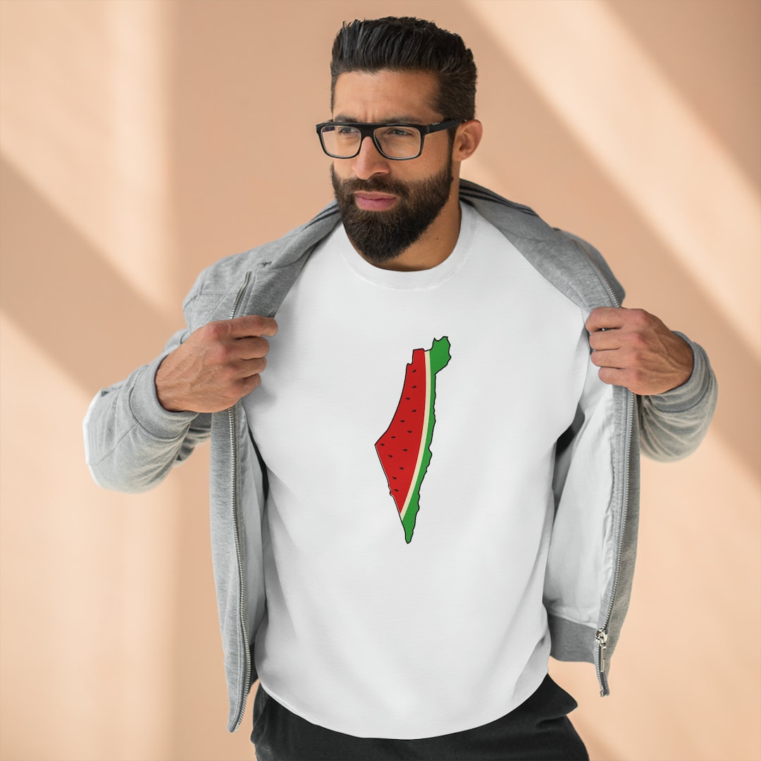 Palestine Freedom Watermelon Symbol Premium Quality Crewneck Sweatshirt