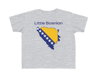 Little Bosnian Toddler T-Shirt - 7 Colors, 4 Sizes - 2T, 3T, 4T, 5-6T - 100% Cotton - Bosnia and Herzegovina Pride