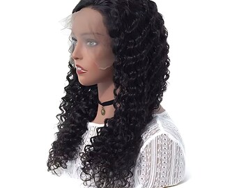 Deep Curly Lace Front Wig Pre Plucked 100% Human Hair Wig 13x4 Frontal