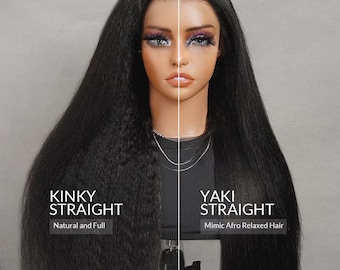 Glueless PartingMax Kinky Straight Closure 9 X 6 HD Lace Pre Plucked & Bleached Wear n Go Wig