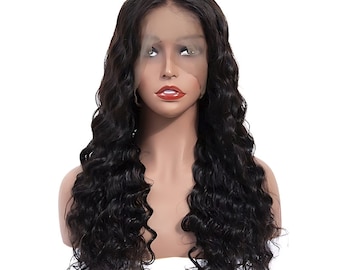 Loose Deep Lace Front Wig Pre Plucked 100% Human Hair Wig 13x4 Frontal