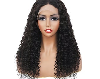 Water Wave Lace Front Wig Pre Plucked 100% Human Hair Wig 13x4 Frontal