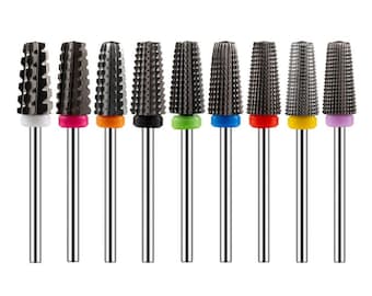 5-in-1 Black Carbide Nail Drill Bit, 2-Way Tapered - 3/32