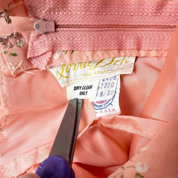Vintage 70s Lorrie Deb Halter Maxi Dress Peach Da… - image 10