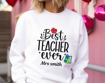 Custom Teacher Sweatshirt personalized teacher shirt Boho Sweater Teacher gift School Staff Apparel Best Educator Gift Personalized