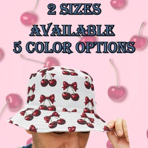 Cherry Bucket Hat Fruit Print Summer Hat Trendy Accessory Cherry Lover Gift Kids Outdoor Sun Protection crochet bucket hat fisherman hat