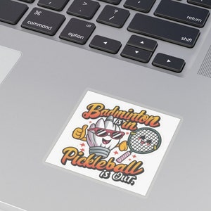 Funny Badminton Sticker team decal Badminton gift player pickleball decal Laptop cartoon Decal Personalized Water bottle sticker thumb's up
