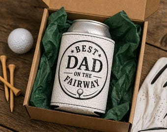 Best Dad On The Fairway Golf Can cooler Laser Engraved Father's Day Gift for Golfer