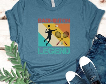 T-shirt amusant pour joueur de badminton, cadeau pour l'équipe de