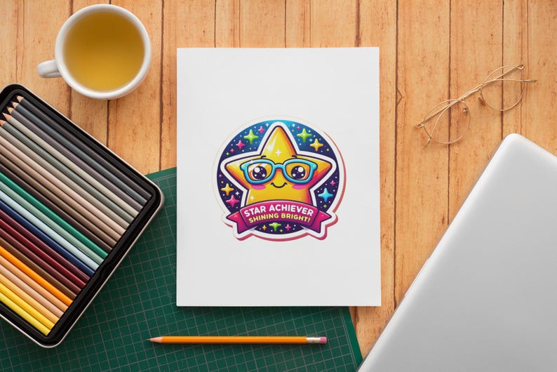 Kawaii Star Achiever Vinyl Sticker: Kids Reward, Motivational Decal - Etsy