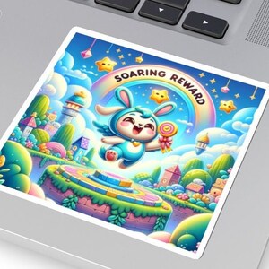 かわいい虹のキッズステッカーコレクション 先生のかわいいウサギのデザイン 生徒のラップトップステッカーを報酬する クリエイティブな生徒の教室 生徒への報酬