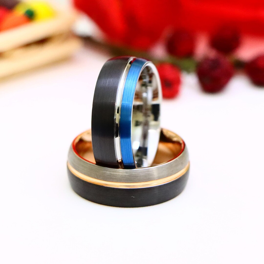 8mm Three Tone Combination Rings, Men's & Women's Engagement Rings ...