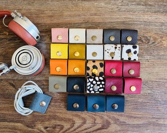 Colourful Leather Cord Tidy | Cable Keeper | Cord Wrap | 2 for 5 | 10 for 20 | Cable Organiser | Gift Filler