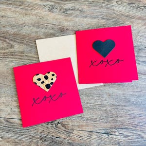 Carte 3e anniversaire | Anniversaire du cuir | Je t'aime | Carte de bisous XOXO | Anniversaire 3 ans | Coeur d'amour réel