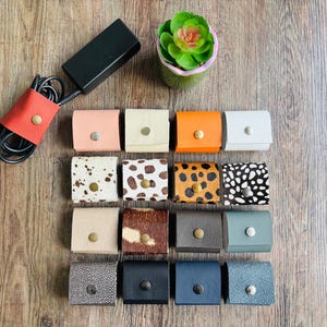 Leather Cable Organizer | Oversized Cord Tidy | Extra Large Cable Wrap | 2 for 8/10 | 5 for 16/20 | Travel Gift | * Choose your Colours *