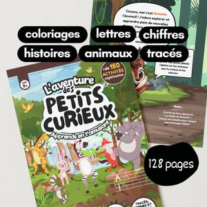 128 páginas para aprender se divertindo - colorir, letras, escrever, números, traçar...: livreto de aprendizagem em PDF - crianças de 3 a 6 anos