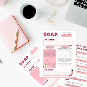 Bible Study SOAP Template | Verse Mapping | Bible Journal | Bible Summary | Faith Reflection | Bible Notes | GoodNotes | PDF & DIGITAL
