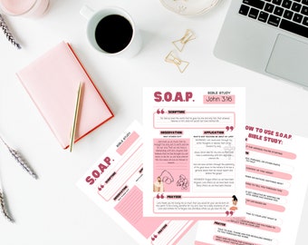 Bible Study SOAP Template | Verse Mapping | Bible Journal | Bible Summary | Faith Reflection | Bible Notes | GoodNotes | PDF & DIGITAL