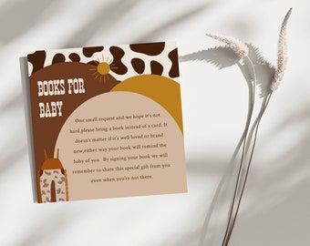 Little Cowboy Baby Shower Books for Baby, Printable Wild West Baby Shower Invite Bundle, Western Baby Shower Invite, Rodeo Baby Shower